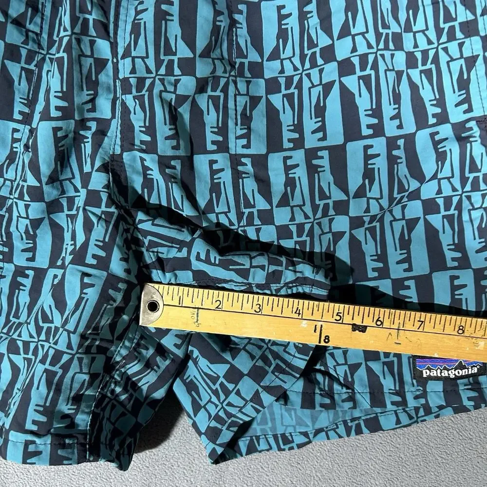Patagonia Swim Baggies Shorts Trunks Men's Medium Blue Aztec Lined 4.5